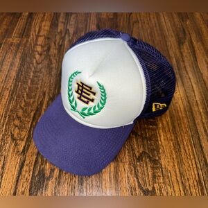 Eric Emanuel X New Era EE Embroidered Logo Purple Trucker Hat